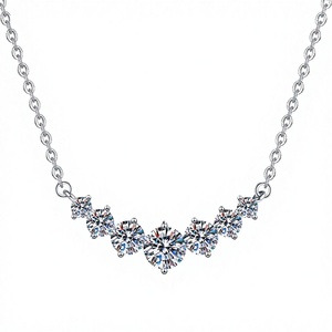 จี้มอสซาไนต์เงินแท้ S925 พร้อมสร้อยคอแบบสายเคเบิล ดีไซน์ทันสมัยสำหรับผู้หญิง รูปหัวใจ GRA VVS สร้างในห้องปฏิบัติการ - Product Image 3