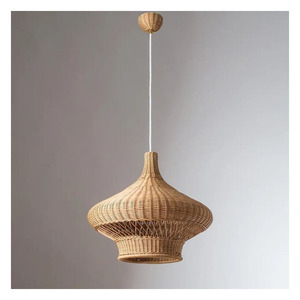 Nouveau design vente chaude 2025 Design Floral tissé à la main Jute corde lampe pendentif rotin rond pendentif moderne - Product Image 1