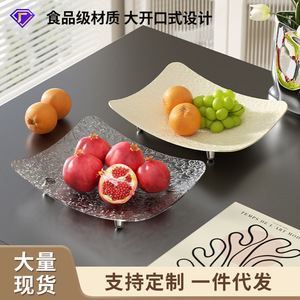 Fruit Platter Set 3pc Plastic <b>Square</b> Serving Tray For Home Living Room Candy <b>Nuts</b> Dried Fruit Light Luxury Style - Product Image 4