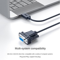 Cable USB a DB9 Hembra para Puerto Serie con Núcleo de Cobre Puro y Revestimiento de PVC Azul Oscuro con Garantía de Un Año