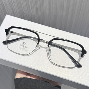 Gafas Ópticas Metálicas Cuadradas de Media Montura con Forma de Diamante Clásica, Grandes, Anti Luz Azul para Computadora, Ligeras y Resistentes - Product Image 1