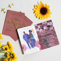 Invitations de mariage sur le thème du voyage, design passeport, élégantes, en papier, style carte d'embarquement de Noël avec enveloppe