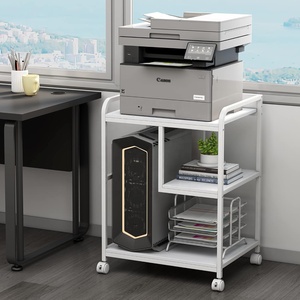 Support d'imprimante mobile 22x18 pouces avec roues <span class=keywords><strong>pour</strong></span> étagère de rangement de tour de <span class=keywords><strong>PC</strong></span> de bureau à domicile brun rustique - Product Image 2