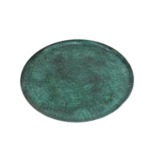 Bandeja de servicio de hierro de pátina verde ecológica hecha a mano, Color Popular para el hogar, restaurante, Hotel, uso, bandeja de Metal decorativa redonda - Product Image 1