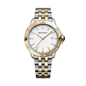 Custom Logo Stainless Steel Leather Strap Fashion <b>Quartz</b> Wristwatch for <b>Men</b> 40mm Trendy 10ATM Waterproof - Product Image 5