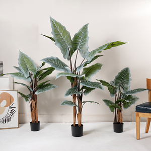 Plante artificielle en plastique Caladium en <span class=keywords><strong>pot</strong></span> pour extérieur et intérieur, idéale pour la décoration de bureau, de mariage et de la maison, plantes artificielles - Product Image 1