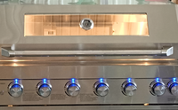 Barbecue professionnel à gaz 6 brûleurs en acier inoxydable 304, îlot de cuisine extérieure intégré sécurisé pour la maison
