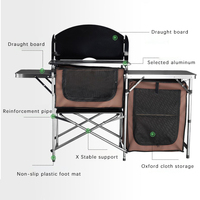 Table de cuisson pliante multifonctionnelle pour le camping en plein air Cuisine avec sac Oxford Armoire