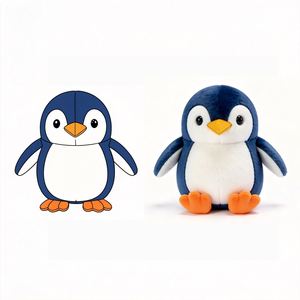 Venta Directa de Fábrica, Lindo Peluche de Pingüino Azul y Blanco Clásico, Relleno de Algodón PP, Animal de Peluche Personalizado con Logotipo - Product Image 1