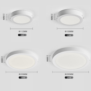 Woojong Bảng điều khiển de luz dẫn de 18W, 6000K, ultrafino, Redondo, montaje En superficie, lampara de techo Para EL hogar, oficina - Product Image 3