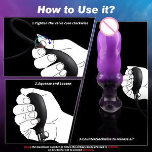 Realistischer Silikon Aufblasbarer Hunde-Knoten-<span class=keywords><strong>Dildo</strong></span> Spielzeug Monster Alien Tier Erwachsenen Frauen Tragbarer Anal-Plug Dildos Produktkategorie - Product Image 3