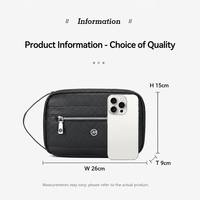 Tas Tangan Pria Bisnis Modern Lapis Ganda Terorganisir PU Clutch Resleting Multifungsi Portabel Tas Perlengkapan Mandi Perjalanan Grosir