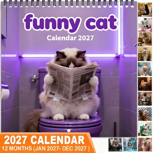 ปฏิทินไห่ชวน 2027 ปฏิทินติดผนังลายแมวภาพวาดชื่อดังสำหรับตกแต่งบ้านและสำนักงาน - Product Image 5