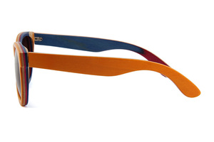 Vendita calda Logo personalizzato moda occhiali da sole polarizzati lusso telaio in legno in rosso <span class=keywords><strong>e</strong></span> blu comode lenti Tac per gli uomini <span class=keywords><strong>e</strong></span> le donne - Product Image 5