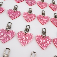 Transparent plastique paillettes acrylique coeur forme Motel hôtel porte-clés porte-clés impression porte-clés Transparent dégradé pendentif