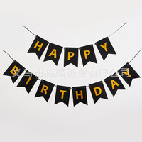 Joyeux anniversaire banderoles estampage à chaud queue d'aronde tirer drapeau salon jardin centre commercial café enfants fête d'anniversaire décoration bannières