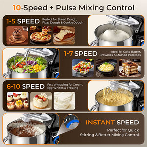 Magnificent Prices 1300W 5L Stainless Steel Bowl Variable Speed Kitchen Dough Hook Whisk Baking Electric Food Mixer - Product Image 4