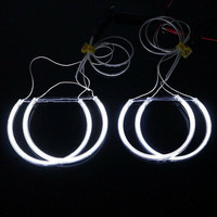 Phares Angel Eyes pour BMW E36 E38 E39 E46, Kit Anneaux Halo LED CCFL Blancs, Feux de Jour Automatiques (DRL) 4x 131mm