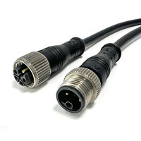 Kabel Daya Terintegrasi M12 L Code 4+PE DC dengan Kawat Kontrol Daya Multi-sirkuit PE Ground untuk Pengaturan Terpusat Multi-perangkat