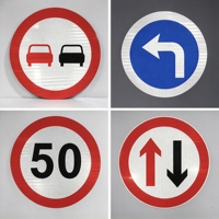 Panneau de signalisation routière rond en aluminium avec feuille réfléchissante haute intensité, signalisation routière personnalisée pour la sécurité routière, panneau de limitation de vitesse pour autoroute et rue