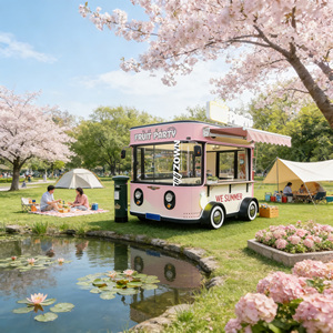 Street Food Vendor Food Cart <b>Hot</b> <b>Dog</b> Food Cart with Awning and Lighting System - Product Image 1