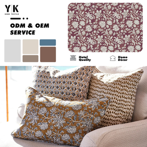 Blocco a mano <span class=keywords><strong>stampa</strong></span> <span class=keywords><strong>su</strong></span> Poly floreale in marrone chiaro <span class=keywords><strong>su</strong></span> lino naturale federa federa <span class=keywords><strong>cuscino</strong></span> Boho - Product Image 1