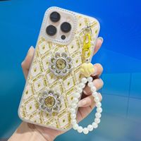 Coque de protection 3D scintillante en dentelle avec bracelet, nouveau style pour iPhone 18 Pro Max, compatible avec les coques de téléphone iPhone 17, 16, 15, 14, 13