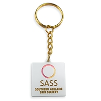 Porte-clés en métal personnalisé en gros pour fabricants, forme carrée, cadeau promotionnel d'entreprise, souvenir, porte-clés personnalisable