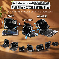 Clavier magnétique IFacemall à rotation 360° en ABS avec rétroéclairage LED RGB pour iPad 10e génération A16 2025, Bluetooth 5.2 sans fil, Type-C, disposition US