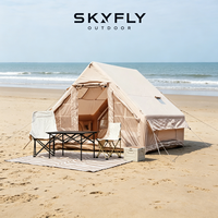 Tente de camping auto-gonflable Oxford, petite, portable, imperméable, 6,3 m², double porte en U, fabrication OEM