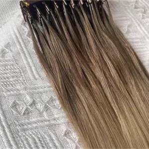 Cuticules alignées 100% vrais cheveux humains vierges brun blond couleur personnalisée soyeuse lisse 1ère et 2ème Extension de cheveux 6D