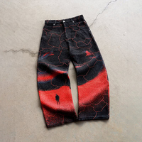 Celana Jeans Pria DiZNEW 2025 Ukuran Besar Desain Celana Jeans Pria Cetak Kamuflase Digital Seluruh Permukaan Cetak Laser 3D Celana Denim Pria