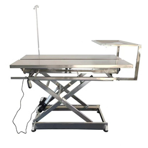 Tavolo operatorio in acciaio inox per animali, lettino chirurgico per clinica veterinaria, tavolo diagnostico e terapeutico elettrico silenzioso con sollevamento elettrico. - Product Image 2