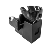 Chaise de lavage contemporaine en acier inoxydable avec cuvette en céramique pour salon de coiffure – Offre spéciale