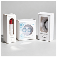 Kit de boîtes en carton découpées sur mesure avec fenêtre colorée, logo personnalisé, pour emballage de rouge à lèvres, de faux cils et de produits de beauté, idéal pour les coffrets cadeaux de maquillage