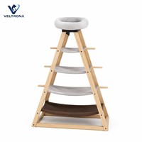 Tour à chat en bois en forme de A, multi-niveaux, avec hamac, perchoir, mobilier d'escalade d'intérieur et lit moelleux, vente en gros