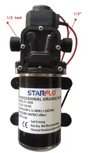 STARFLO pompa diafragma DC 12V/24V, pompa air elektrik portabel pengisap otomatis tekanan tinggi untuk pembersih