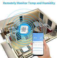 Capteur de température et d'humidité sans fil TUYA avec alertes de notification via application, thermomètre hygromètre WiFi compatible avec Alexa