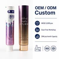 Tubes de dentifrice en plastique recyclables Tube d'emballage brillant personnalisé pour lotion corporelle Tube en plastique en aluminium avec capuchon à rabat pour dentifrice