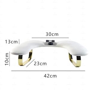 Sang trọng chuyên nghiệp hai tay hình chữ U móng tay Gối mềm PU làm móng tay đệm có thể tháo rời khung nhựa di động cánh tay phần còn lại - Product Image 6