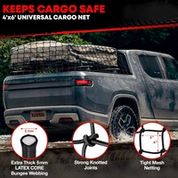 Filet élastique de fixation 3x4 pieds pour benne de pick-up, toit de véhicule, VTT – Idéal pour sécuriser le matériel de camping et transporter des marchandises