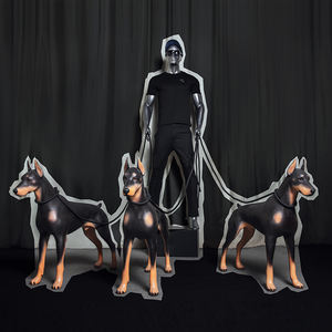 Maniquí de exhibición de Doberman, accesorio de perro de fibra de vidrio fuerte, montaje de tienda caliente <span class=keywords><strong>Dober</strong></span> - Product Image 2