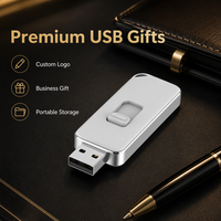 Logo Kustom USB 2.0/3.0 Kecepatan Tinggi Flash Drive Logam Geser Eksekutif Hadiah Bisnis Multi-Warna Portabel Garansi 1 Tahun