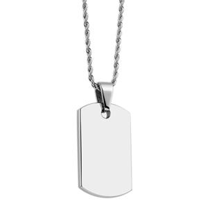 <span class=keywords><strong>Pendentif</strong></span> en acier inoxydable pour hommes, argent gravé et personnalisé, 50 pièces - Product Image 2