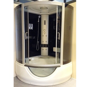Salle de bain en gros portable salle de <span class=keywords><strong>douche</strong></span> d'angle en verre rond - Product Image 6
