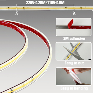 ไฟแถบ LED ซิลิโคนแบบยืดหยุ่นพร้อมปลอกหุ้มแบบนุ่ม 110V 220V ไฟแถบแบบเส้นกันน้ำแรงดันสูง ไม่ต้องใช้ไดรเวอร์ แบบ COB - Product Image 3