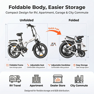 Vélo électrique QMHEEL Q30 48V 20x4 avec pneus larges compacts, frein hydraulique, entrepôt USA Europe Australie, vente en gros directe d'usine B2B - Product Image 2
