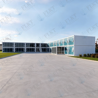 Unité de conteneur démontable FLKT, réutilisable, préfabriquée, modulaire, bureau de chantier, conteneur d'expédition, camp de travail