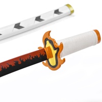 45cm Japonais Anime Demon Slayer Réel 440ss Cosplay Prop Nichirin Lame Kyojuro Rengoku Petit Katana pour Enfants