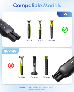 Adaptateur de chargeur de <span class=keywords><strong>rasoir</strong></span> Type-C 5V amélioré pour Philips <span class=keywords><strong>Oneblade</strong></span> QP1924/QP2724/QP2834/QP4530, adaptateur d'alimentation pour <span class=keywords><strong>rasoir</strong></span> électrique - Product Image 3